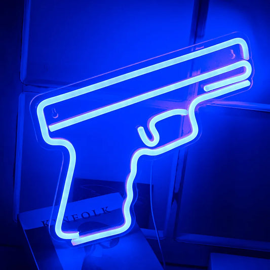 Pistol Neon Sign