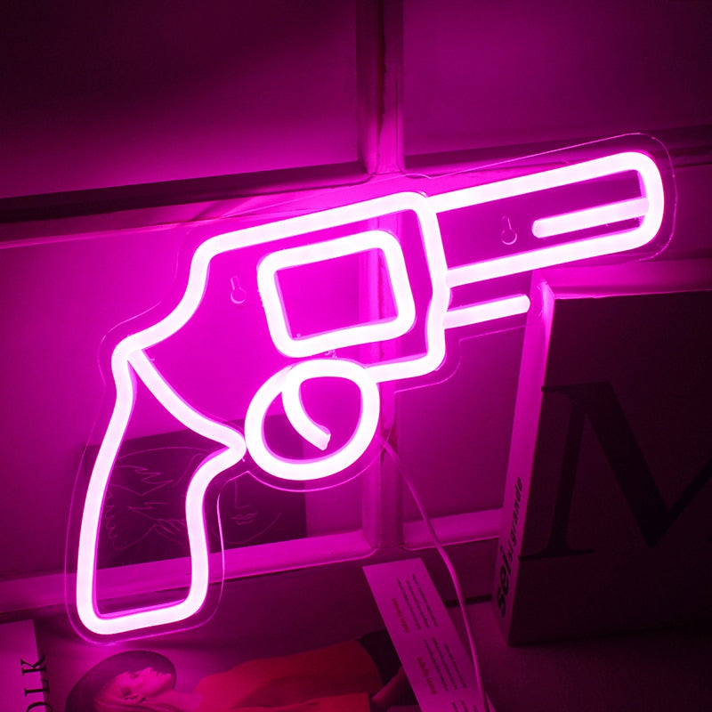 Pistol Neon Sign