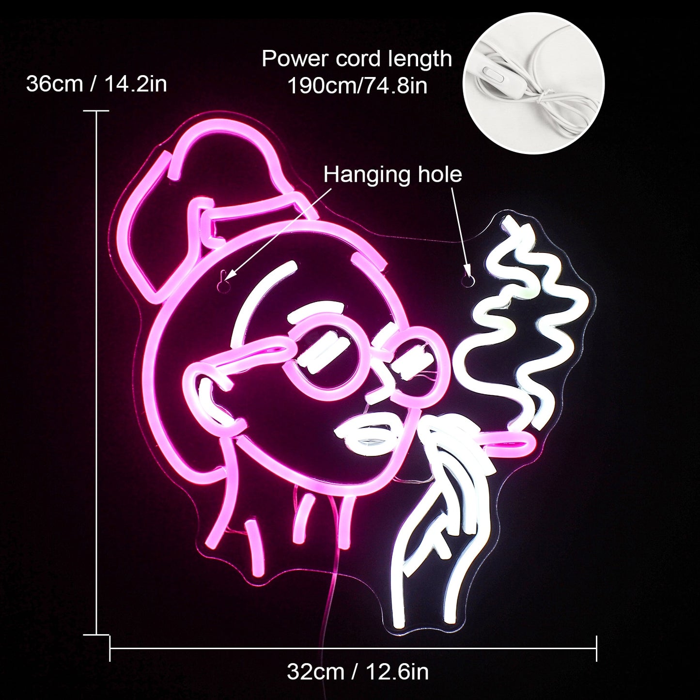 Smoking Lady Neon Sign